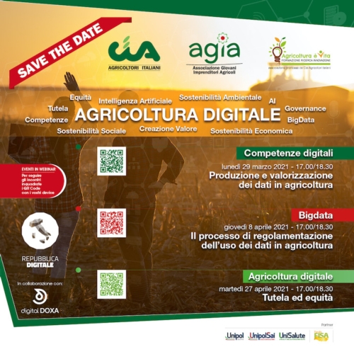 Tre webinar su agricoltura digitale, big data e competenze. Valmori di Image Line parteciperà al 2° appuntamento